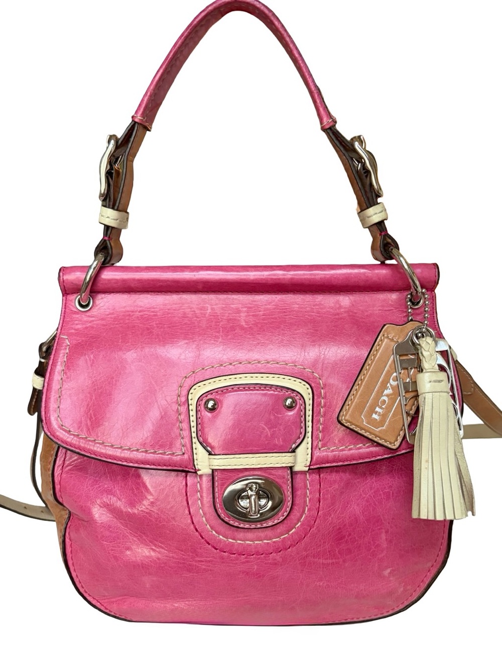 COACH Legacy Limited Edition Willis Pink Vachetta Leather Flap Bag - Picture 11 of 15